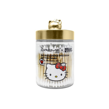 Hello Kitty Chic Reusable Jar with Cotton Swabs - Matte Gold