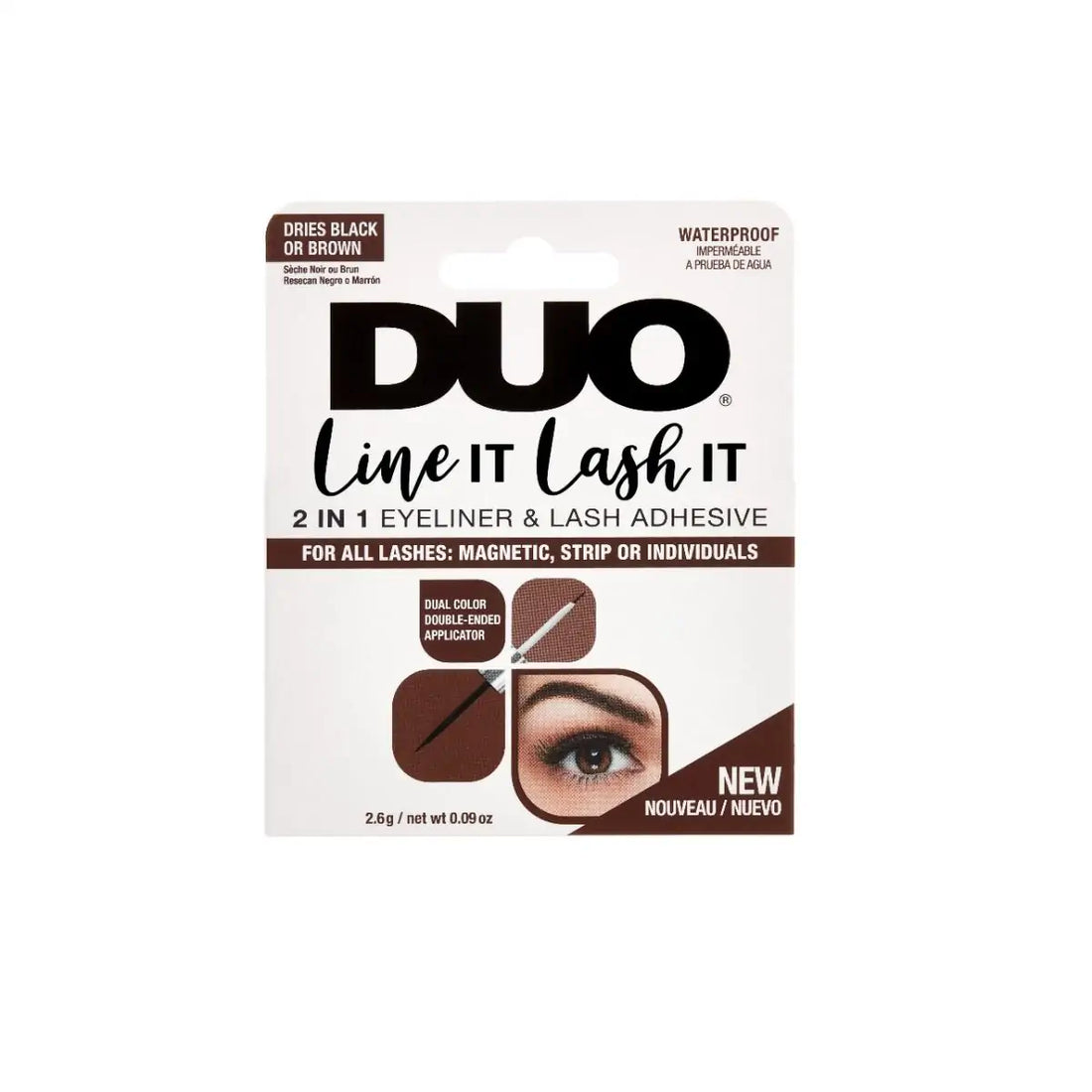 DUO LINE IT LASH IT 2 IN 1 EYELINER & LASH ADHESIVE DUAL COLOR BLACK/BROWN